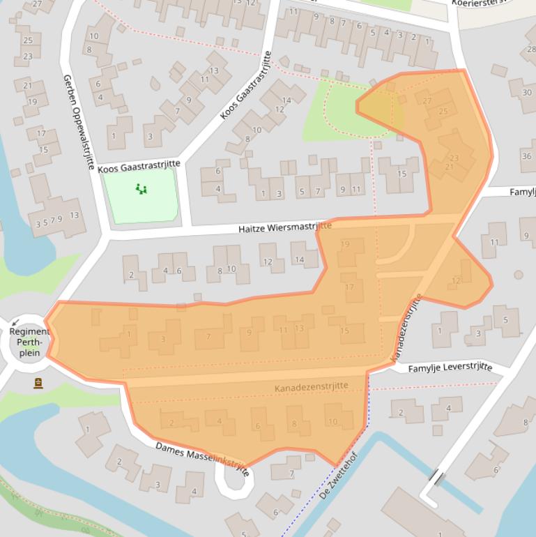 Kaart van postcodegebied 8603EE.