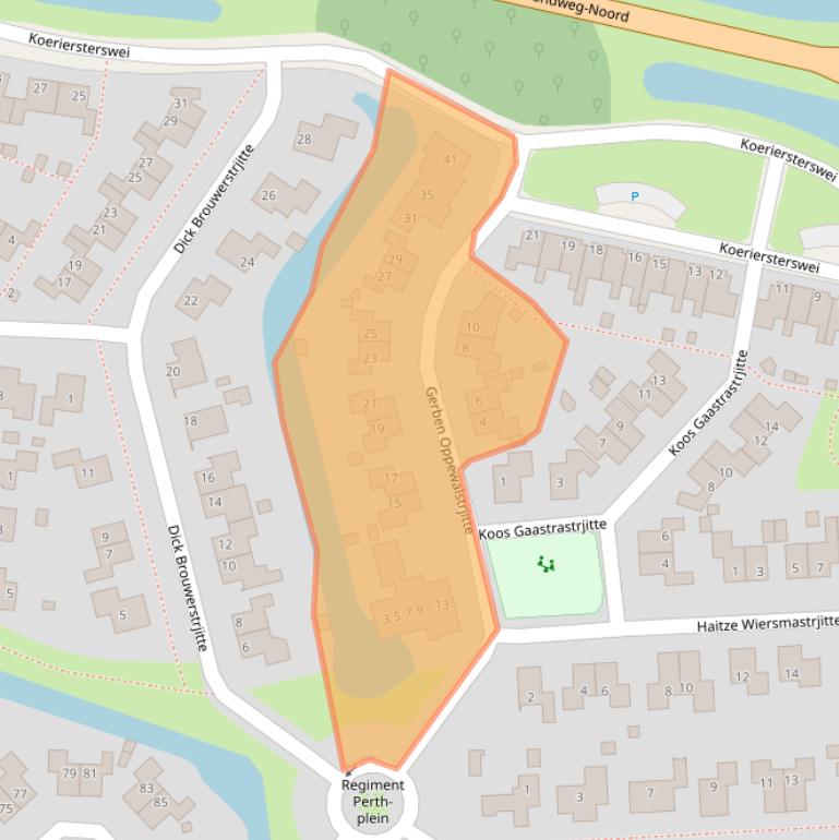 Kaart van postcodegebied 8603EJ.