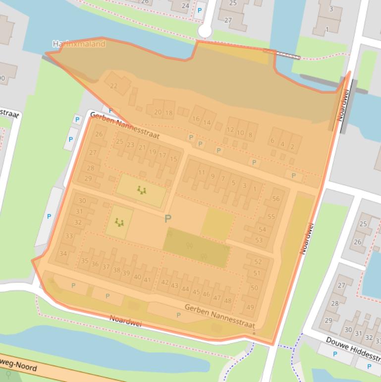 Kaart van postcodegebied 8603ET.