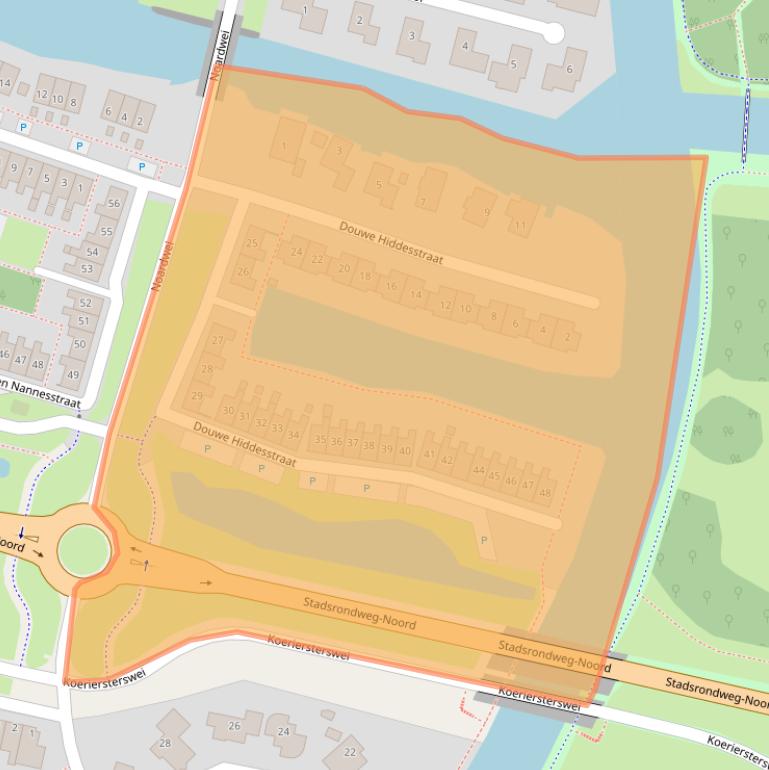 Kaart van postcodegebied 8603EV.