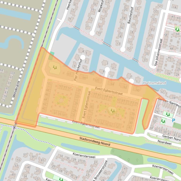 Kaart van postcodegebied 8603EW.