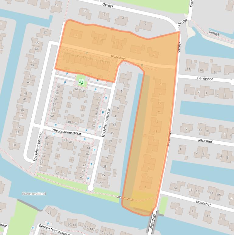 Kaart van postcodegebied 8603GA.