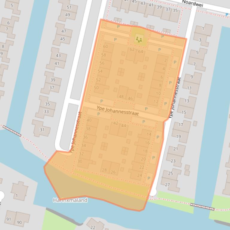 Kaart van postcodegebied 8603GB.