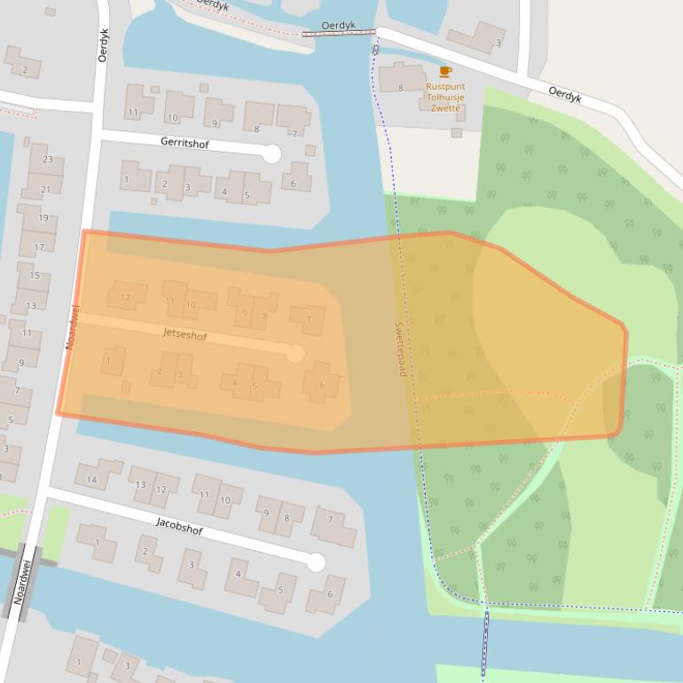 Kaart van postcodegebied 8603GD.