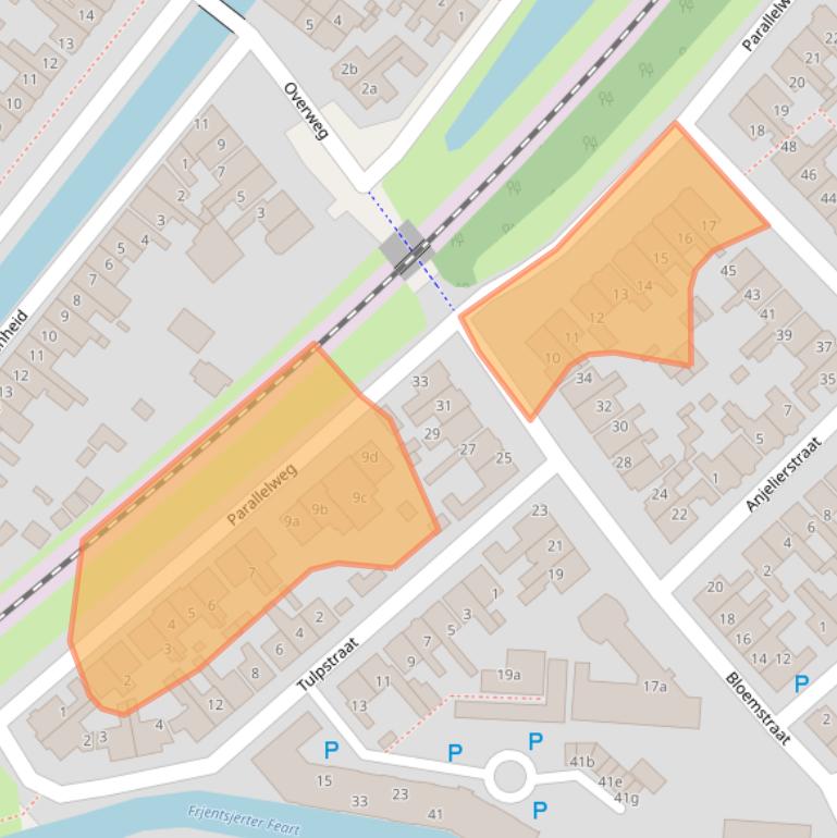 Kaart van postcodegebied 8603XA.