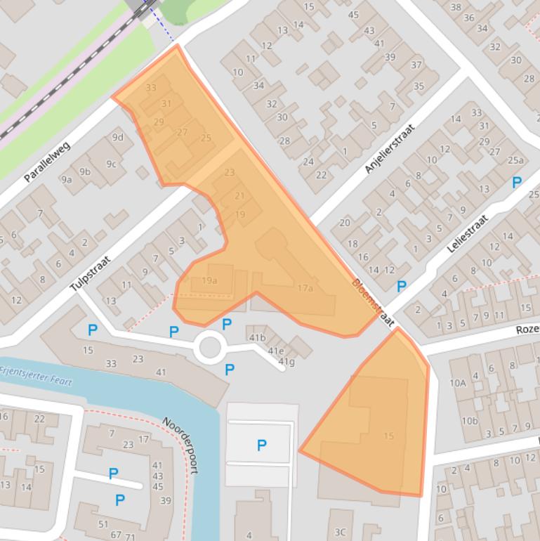 Kaart van postcodegebied 8603XV.