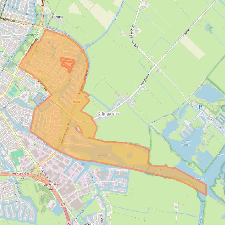 Kaart van postcodegebied 8604.