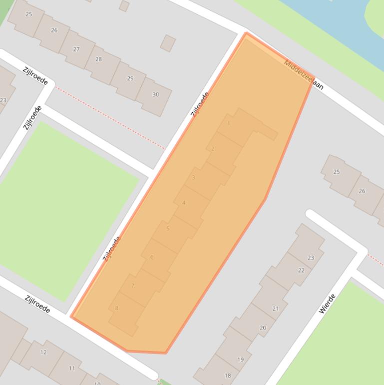 Kaart van postcodegebied 8604AZ.