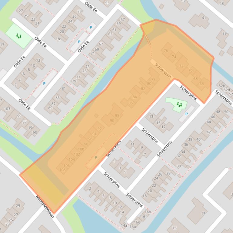 Kaart van postcodegebied 8604BZ.