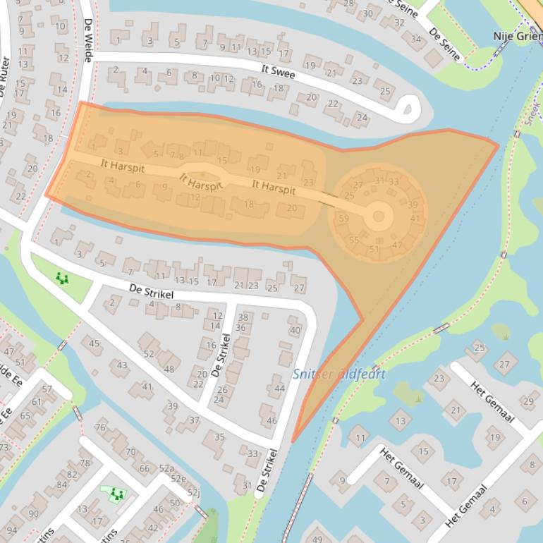 Kaart van postcodegebied 8604VS.