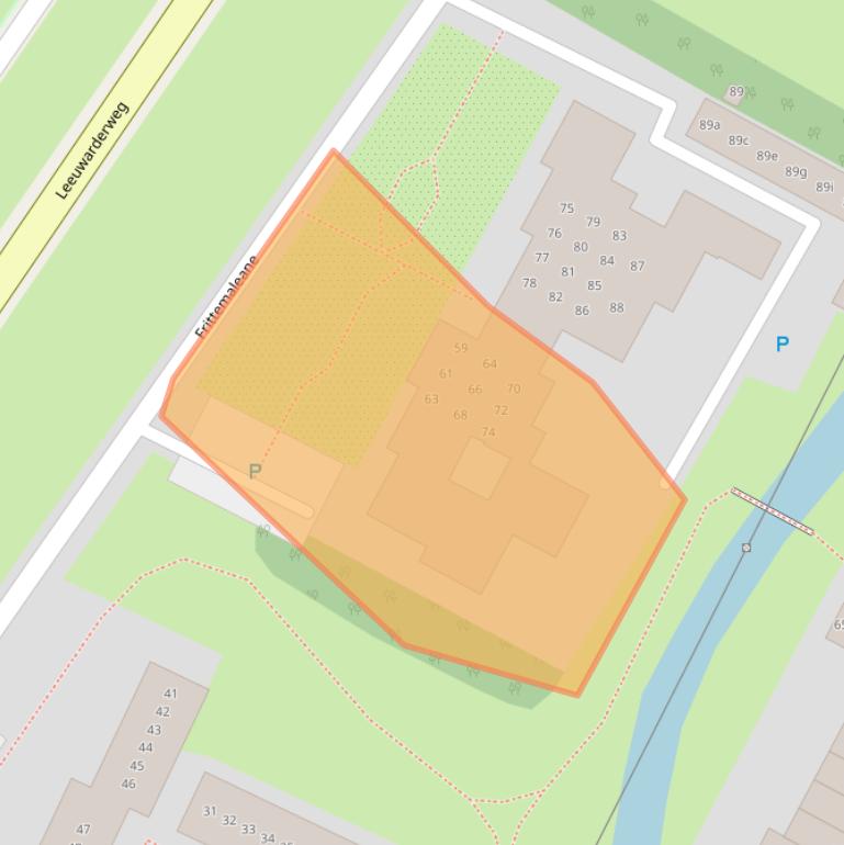 Kaart van postcodegebied 8604XD.