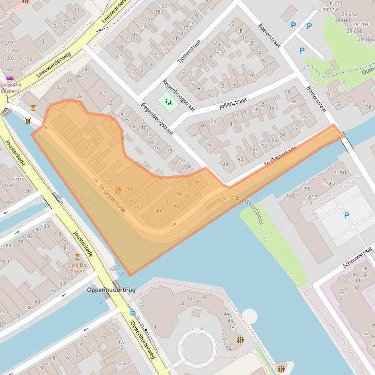 Kaart van postcodegebied 8605AA.