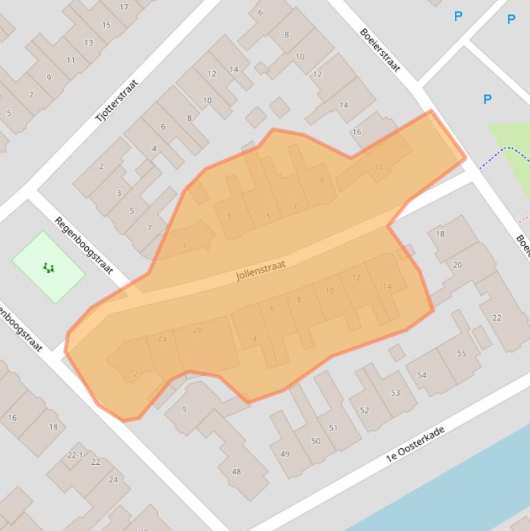 Kaart van postcodegebied 8605AE.