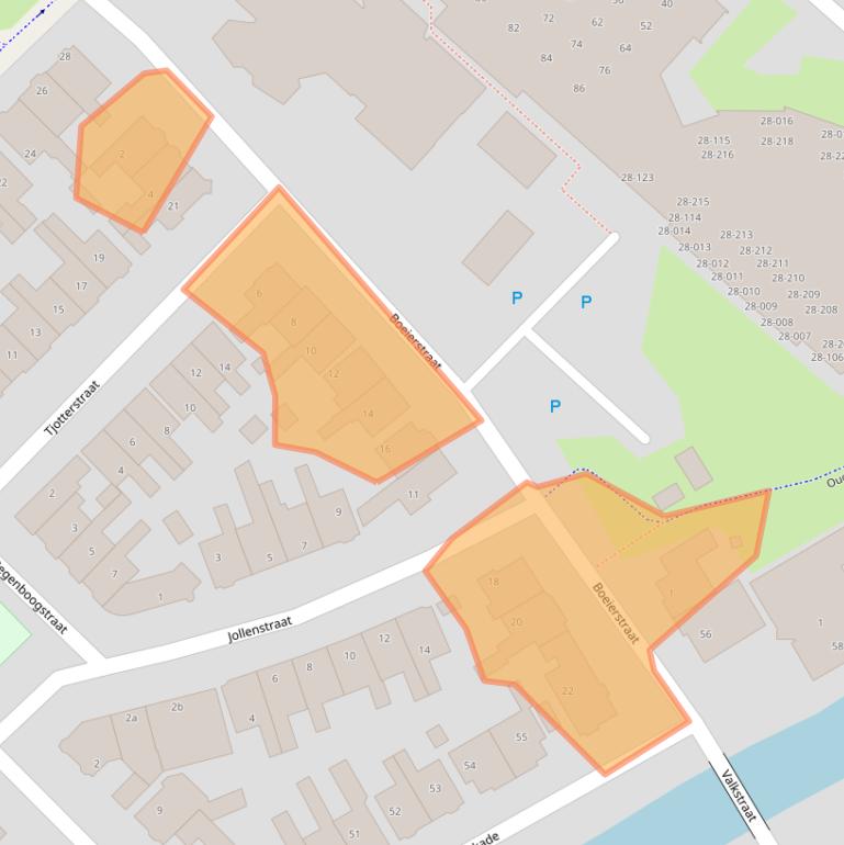 Kaart van postcodegebied 8605AG.