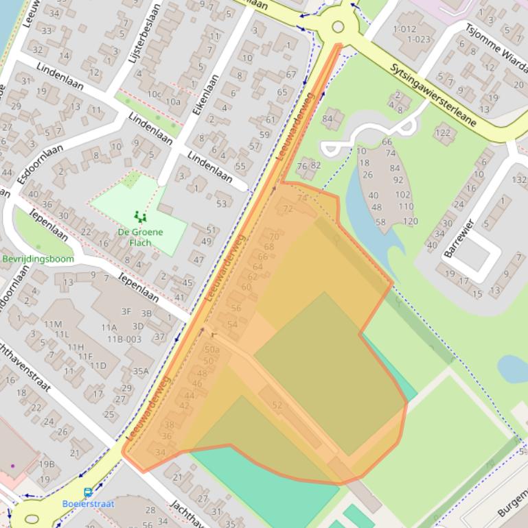 Kaart van postcodegebied 8605AJ.