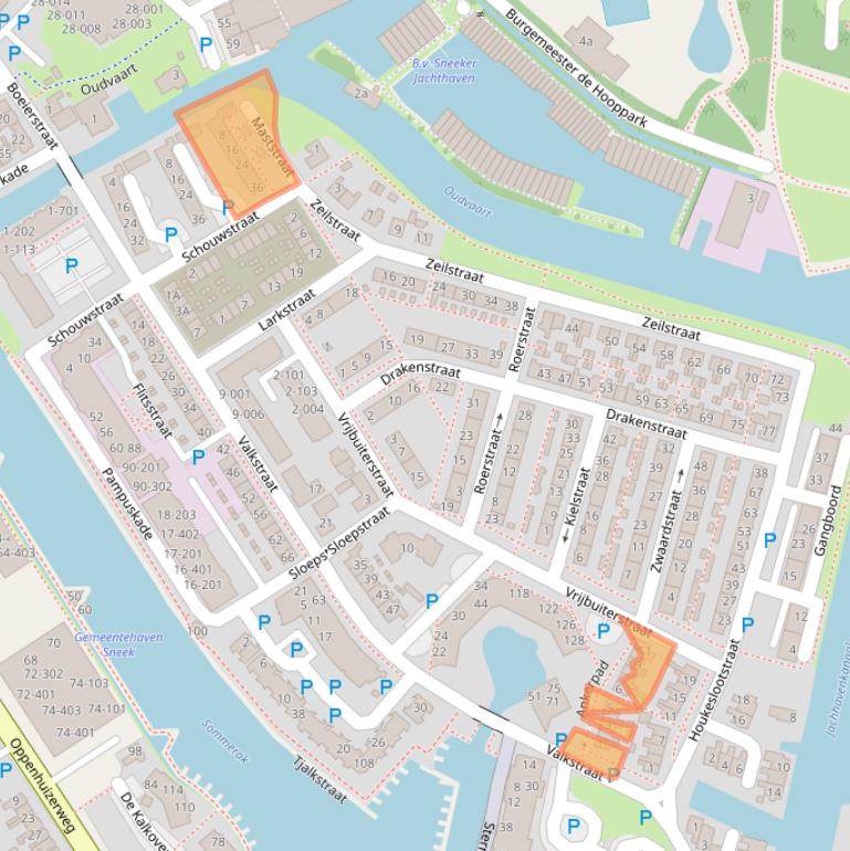 Kaart van postcodegebied 8605AL.