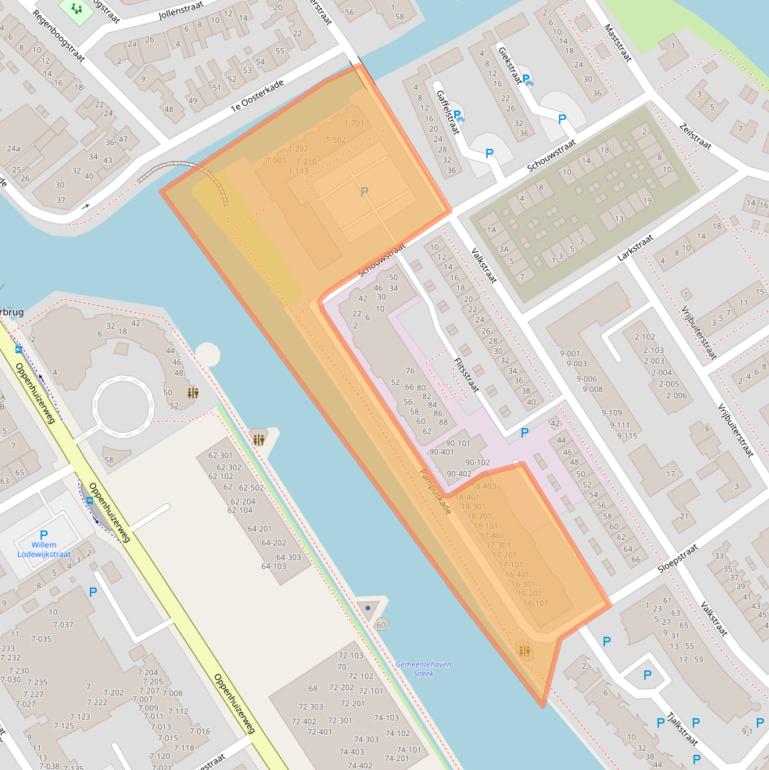 Kaart van postcodegebied 8605AS.