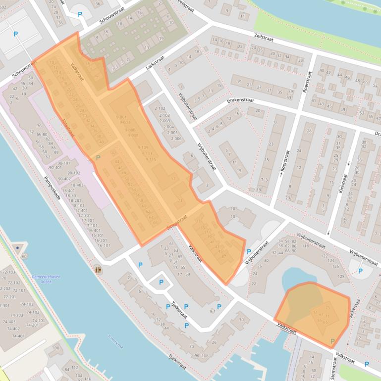 Kaart van postcodegebied 8605AV.