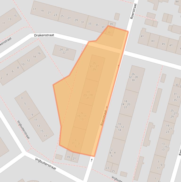 Kaart van postcodegebied 8605AZ.