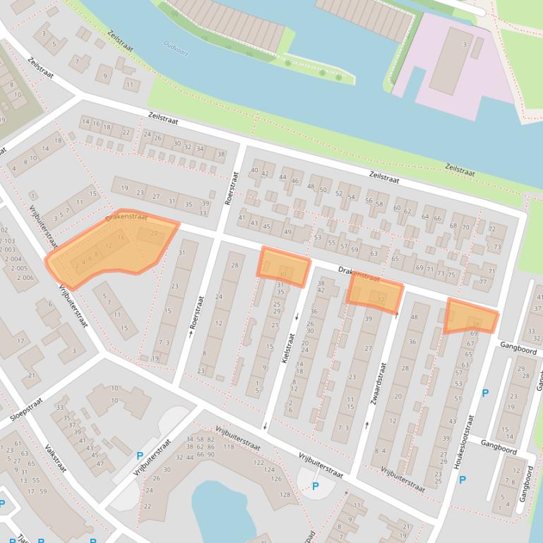 Kaart van postcodegebied 8605BJ.