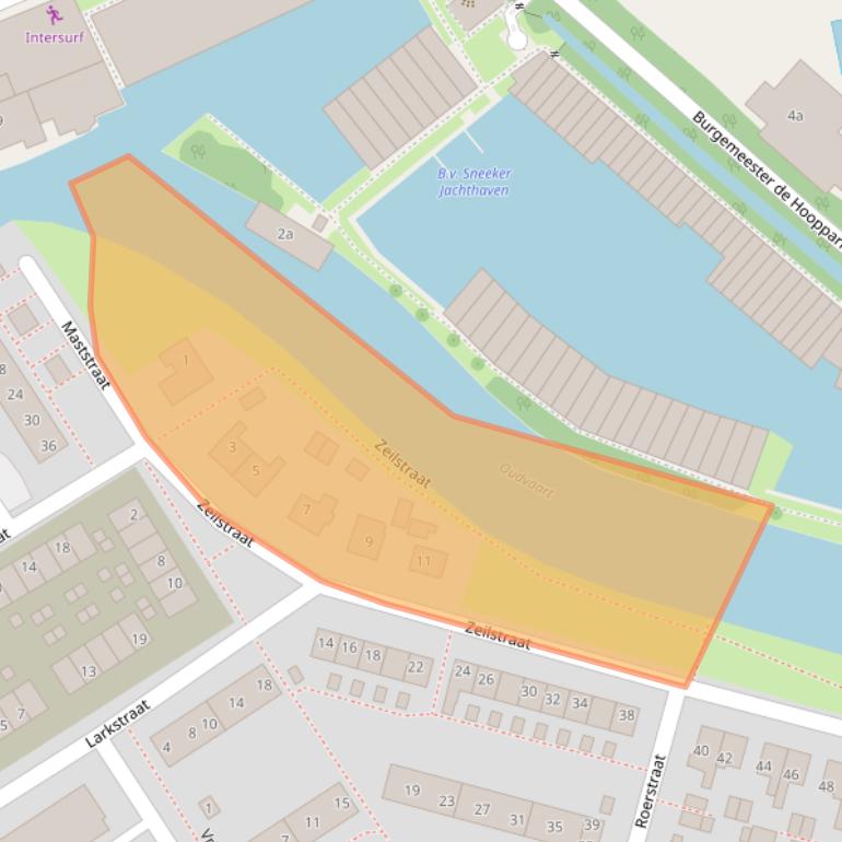 Kaart van postcodegebied 8605BK.
