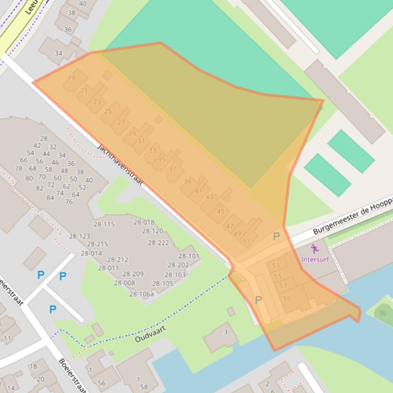 Kaart van postcodegebied 8605BV.