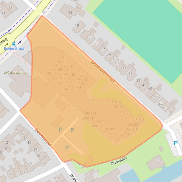 Kaart van postcodegebied 8605BW.