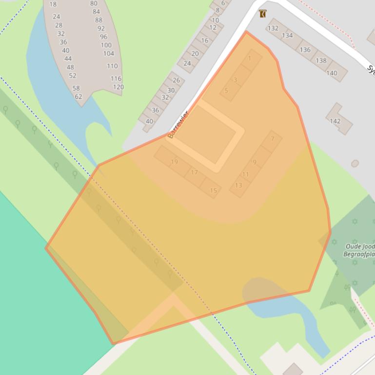 Kaart van postcodegebied 8605BZ.