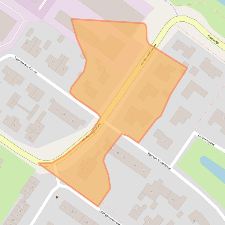 Kaart van postcodegebied 8605CD.