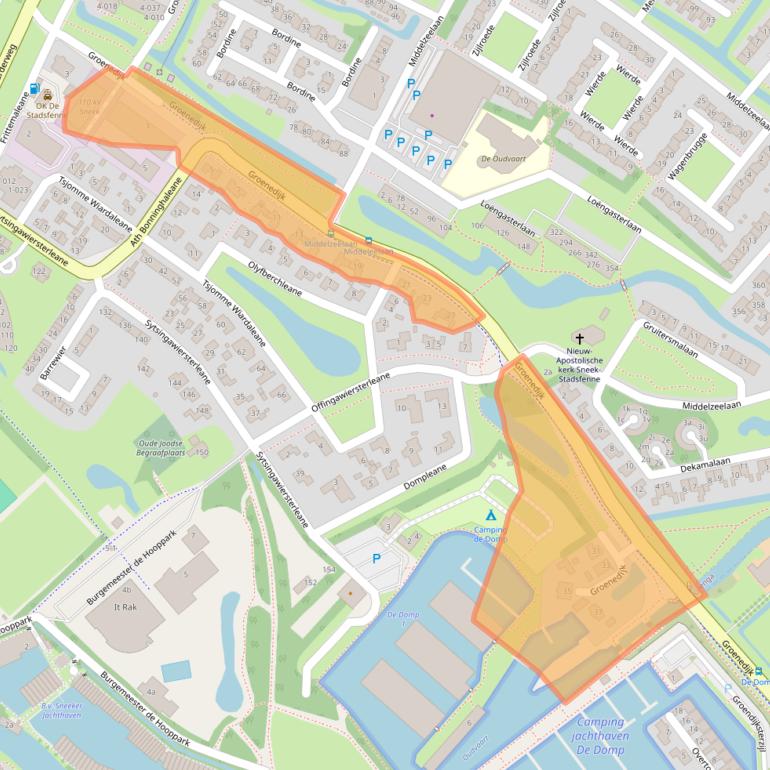 Kaart van postcodegebied 8605CJ.