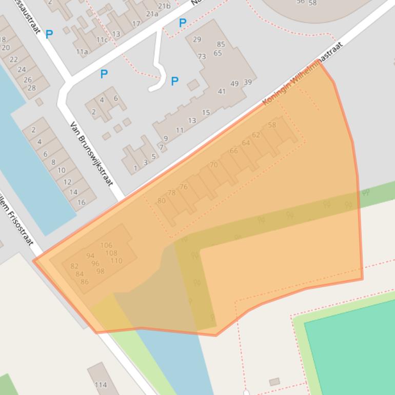 Kaart van postcodegebied 8606BZ.