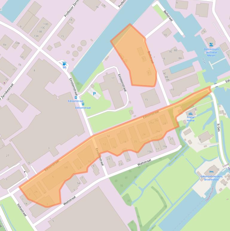 Kaart van postcodegebied 8606JJ.