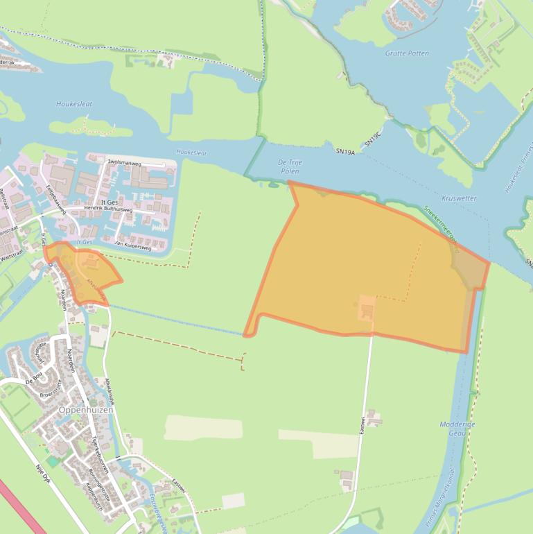 Kaart van postcodegebied 8606JZ.