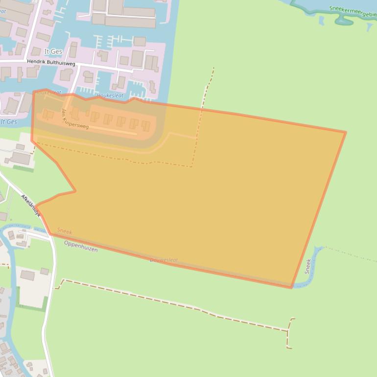 Kaart van postcodegebied 8606KD.