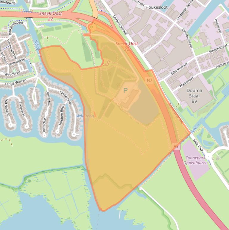 Kaart van postcodegebied 8606KZ.