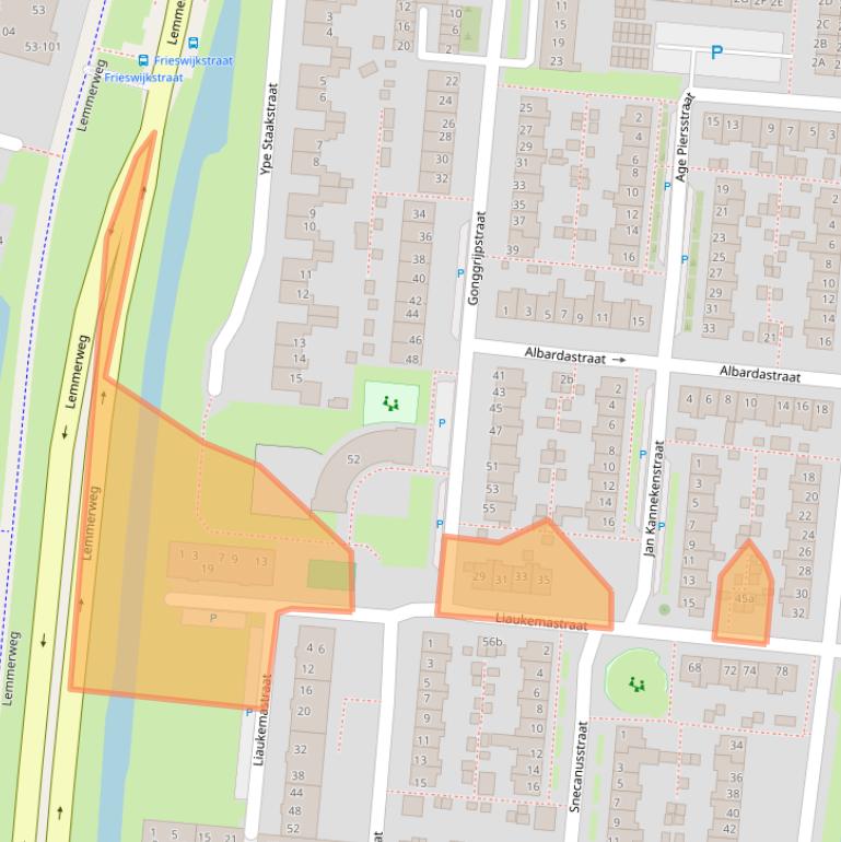 Kaart van postcodegebied 8607AK.
