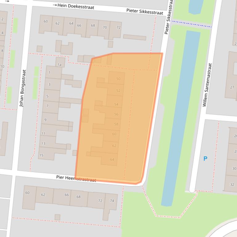 Kaart van postcodegebied 8607AX.