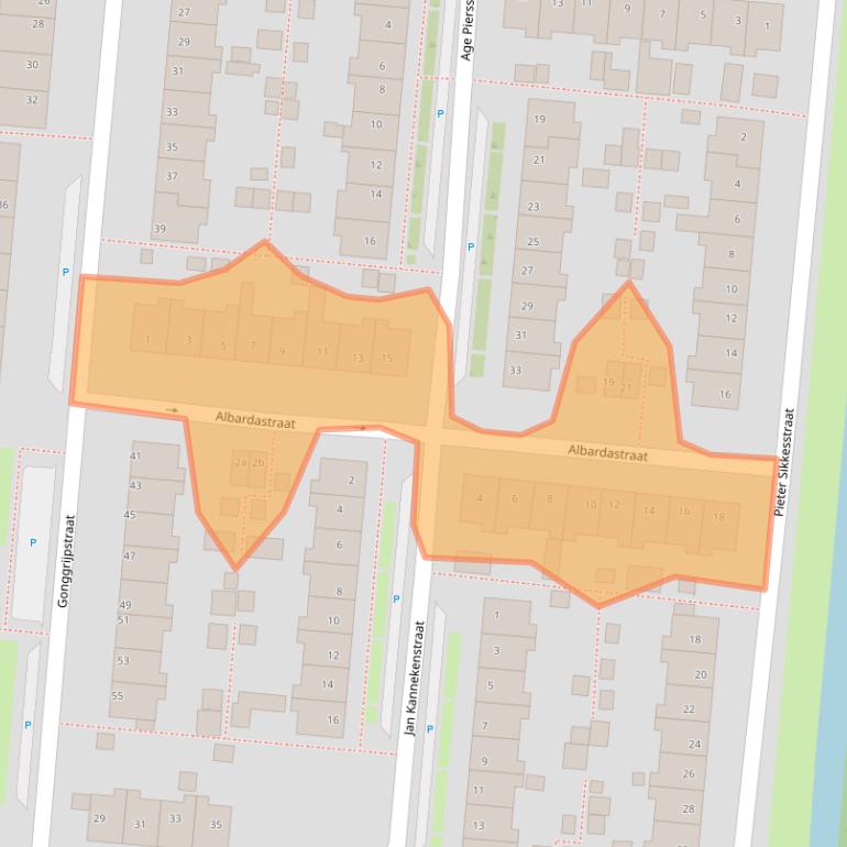 Kaart van postcodegebied 8607BB.