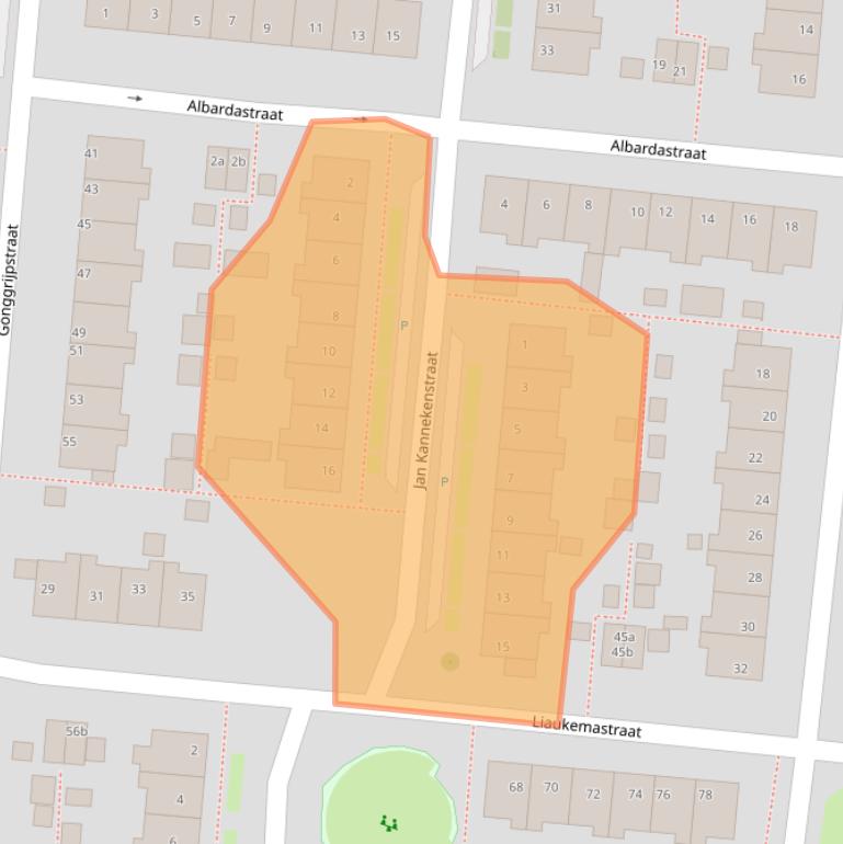 Kaart van postcodegebied 8607BC.