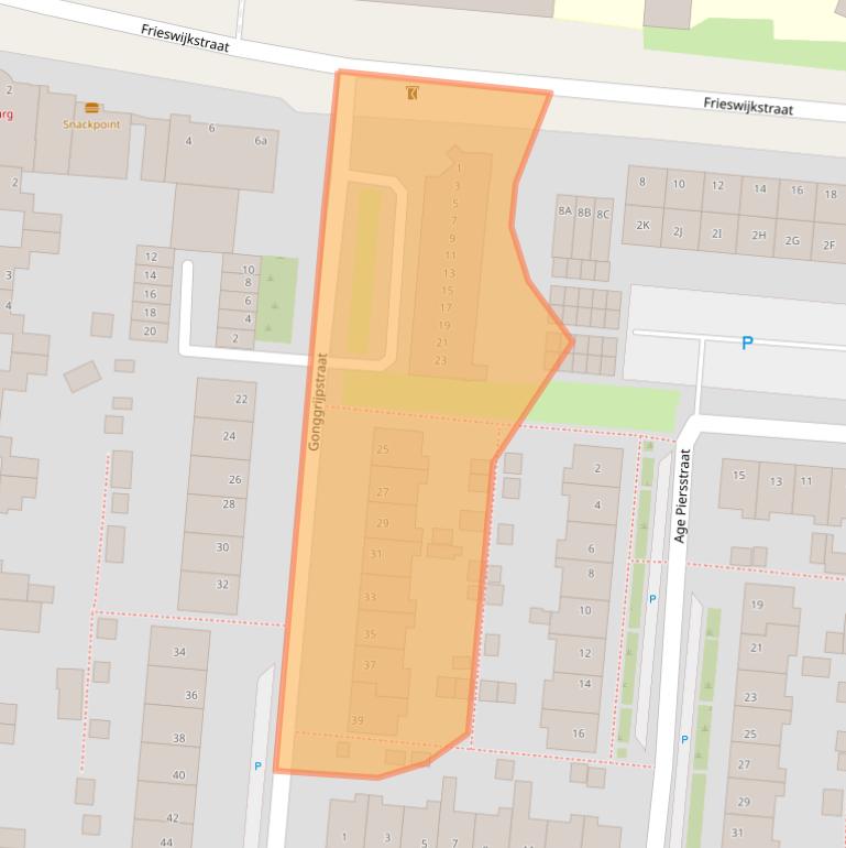 Kaart van postcodegebied 8607BD.
