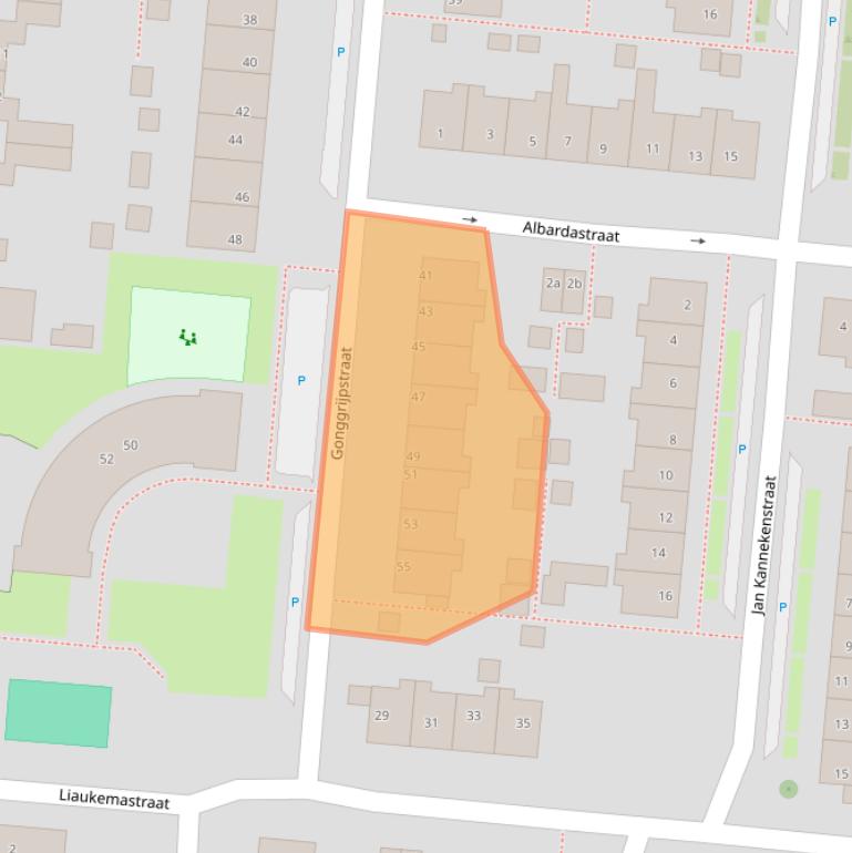 Kaart van postcodegebied 8607BE.