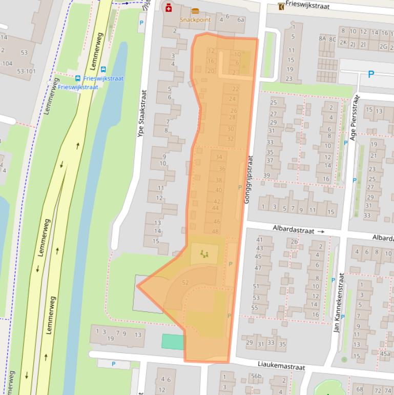 Kaart van postcodegebied 8607BG.