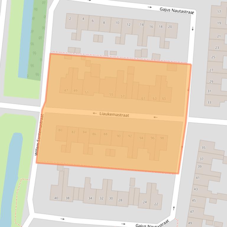 Kaart van postcodegebied 8607BJ.