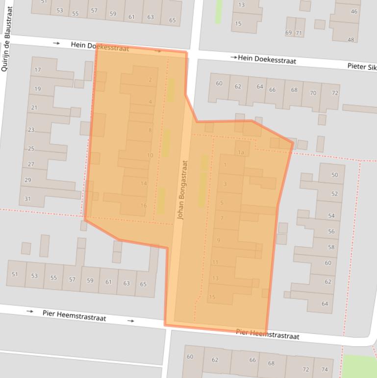 Kaart van postcodegebied 8607BP.