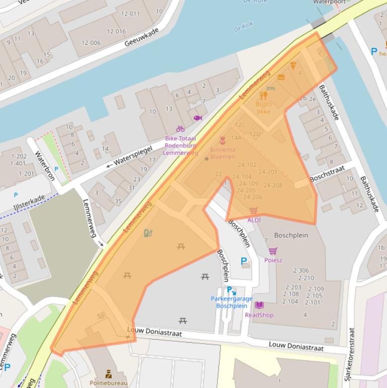 Kaart van postcodegebied 8607BZ.