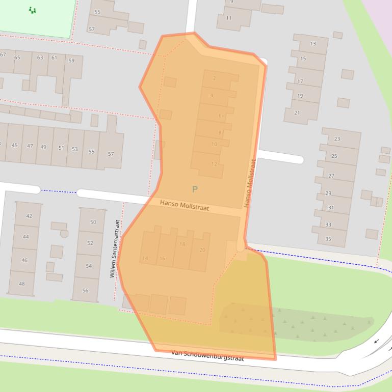 Kaart van postcodegebied 8607CB.