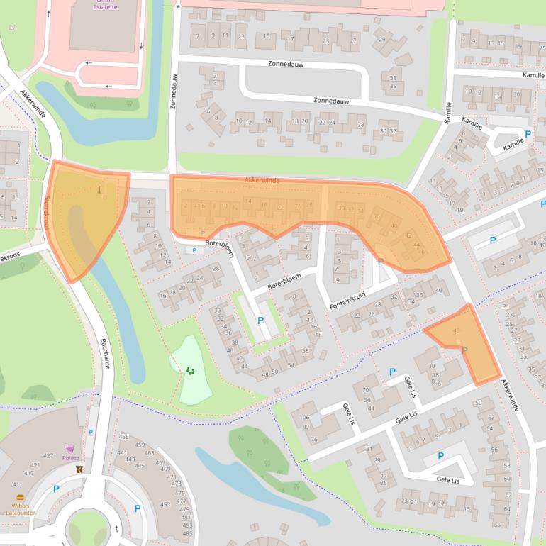 Kaart van postcodegebied 8607DA.