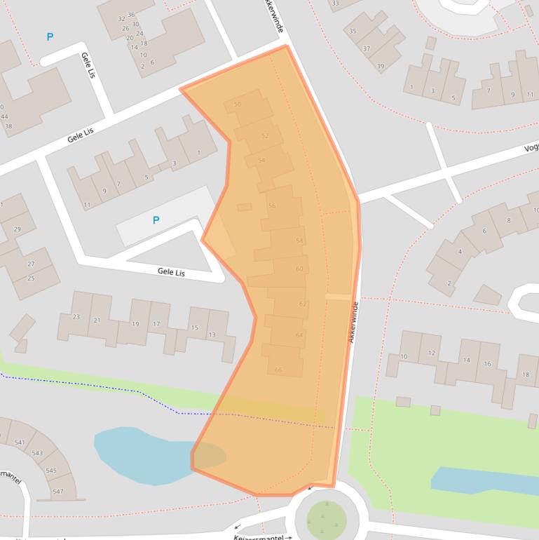 Kaart van postcodegebied 8607DB.