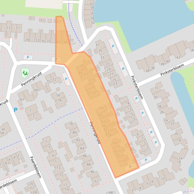 Kaart van postcodegebied 8607DH.