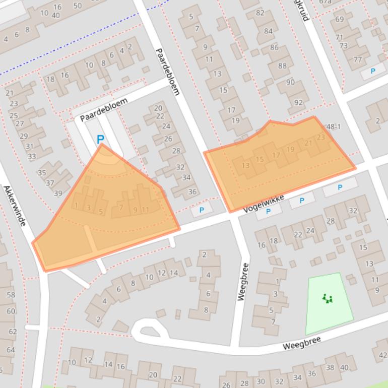 Kaart van postcodegebied 8607DN.